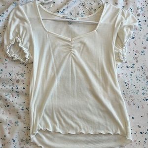 cute blouse white tee cropped